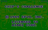 Chip's Challenge title screen for Atari Lynx